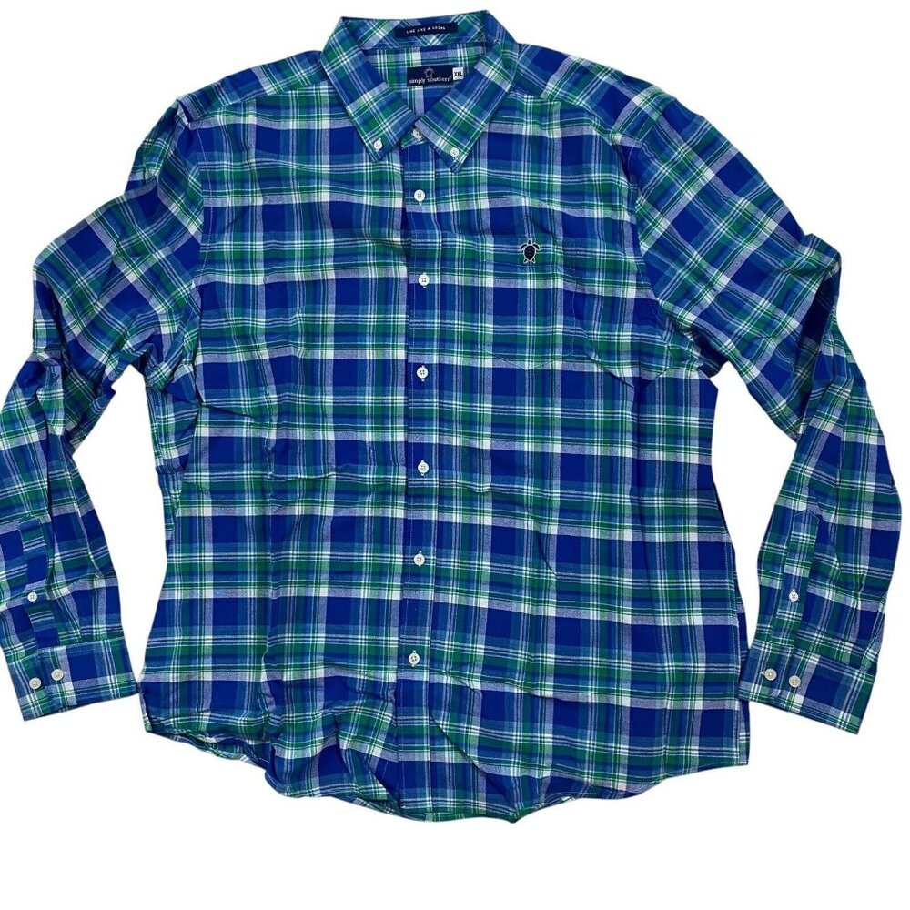 Simply Southern plaid oxford Shirt Men's size XXL